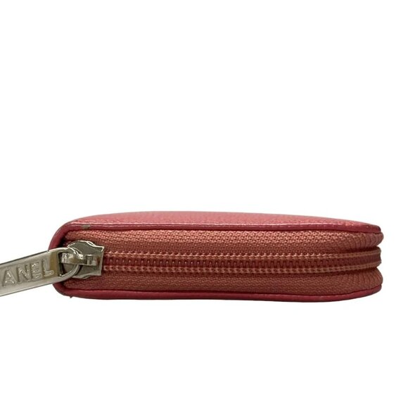 Auth CHANEL - Pink Calfskin Long Wallet - Picture 4 of 14